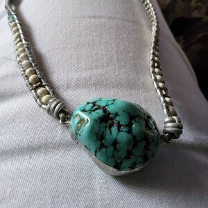 Large Turquoise Nugget Necklace